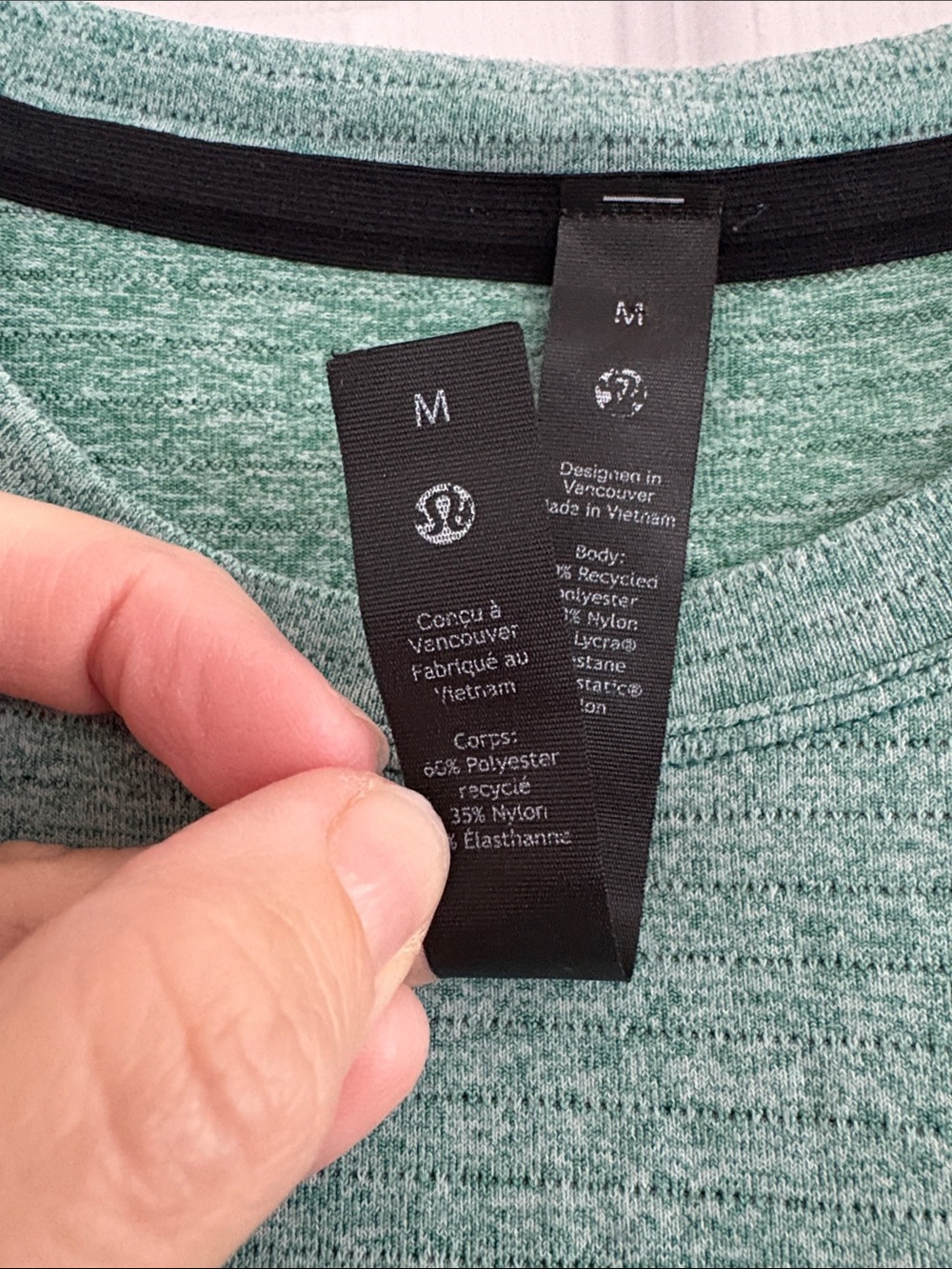 Lululemon Men’s Classic Fit Short sleeve t-shirt Green heathered Size Medium - Picture 3 of 6
